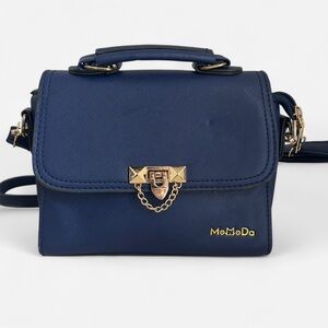 Moda Navy Mini Bag with Gold Accents